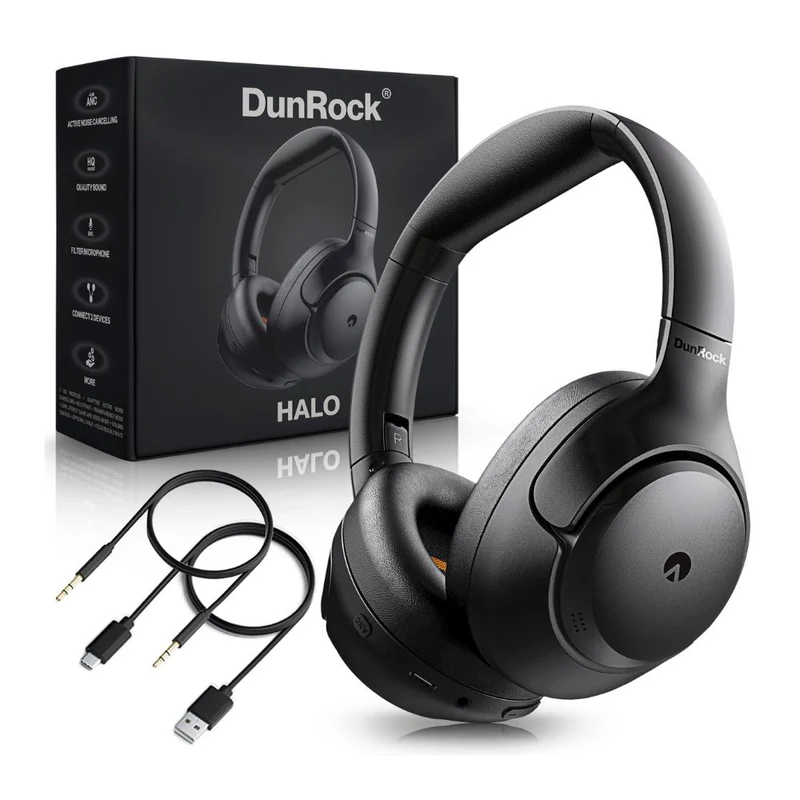 DunRock® Halo – Kabellose Kopfhörer – ANC und Multipoint – DunRock-App für iOS und Android – Mit Mikrofon