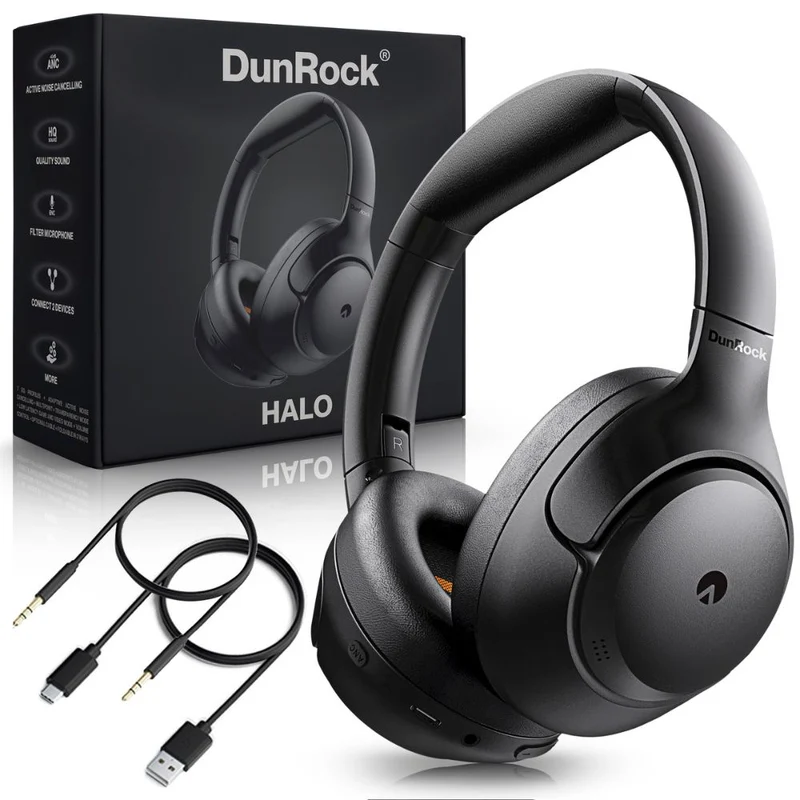 DunRock® Halo – Kabellose Kopfhörer – ANC und Multipoint – DunRock-App für iOS und Android – Mit Mikrofon