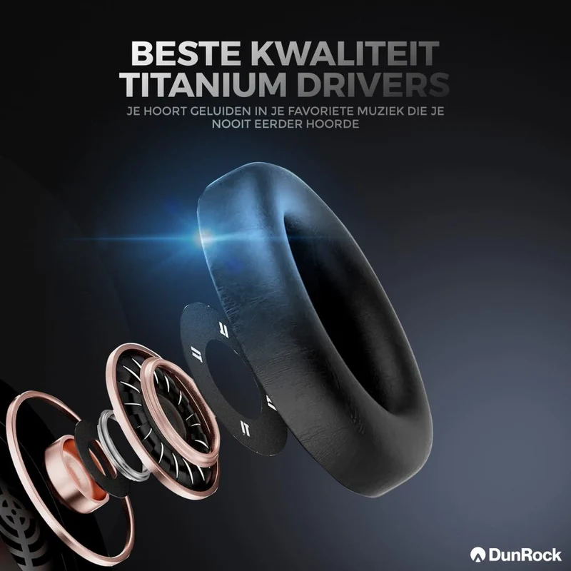 DunRock® Halo – Kabellose Kopfhörer – ANC und Multipoint – DunRock-App für iOS und Android – Mit Mikrofon