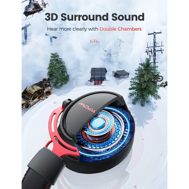 MPOW BH415 Air 2.4G Wireless Gaming Headset Silber