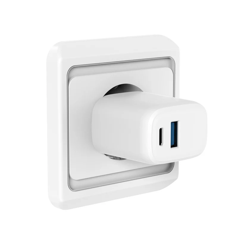Ladeadapter USB C und USB A - 20W - Schnellladegerät mit Doppelanschluss