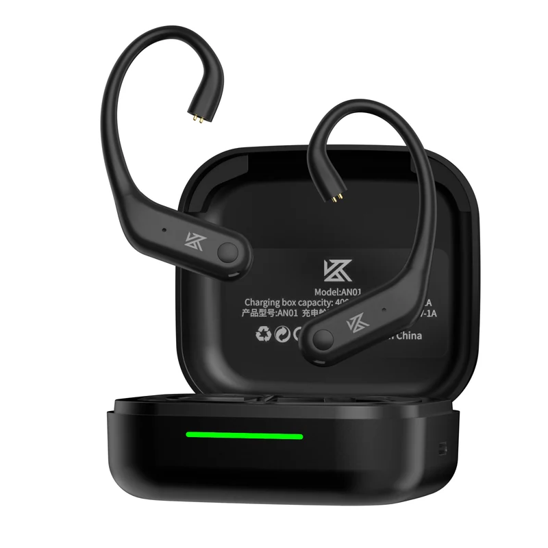 【KZ AN01】Active Noise Cancellation Wireless IEM Bluetooth Adapter, Bluetooth 5.4 Module, 40Hrs Playback Sport Earhook for KZ ZS10 PRO/ZSN Pro X/AS16 PRO X/Castor/EDX Pro, CRA/C12(0.78mm Pin)