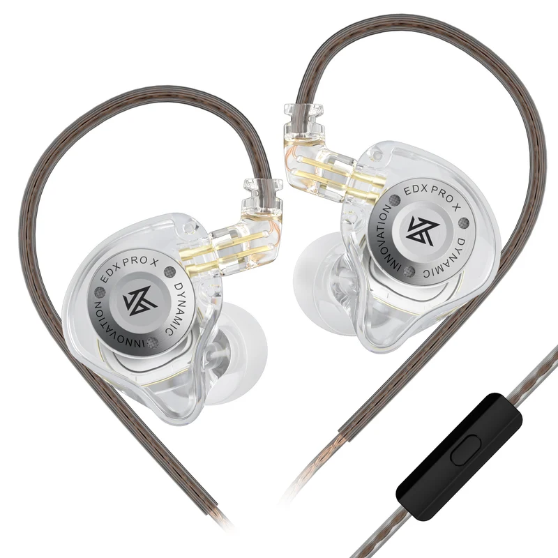 【KZ EDX PRO X 】Single Dynamic In-Ear Monitor – Super-Linear DD, 20Hz-40kHz, 0.75mm 2-Pin, Professional OFC Cable, HD Mic, Ergonomic Design