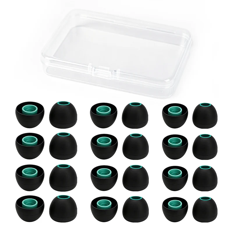 【KBEAR New 08 Silicone Eartips】 – Deep Bass & Rich Midrange, Skin-Friendly Softness, High Conductivity Low Signal Loss, 3.16mm Shaft Diameter, S/M/L Sizes, Black Cyan/Brown/Purple