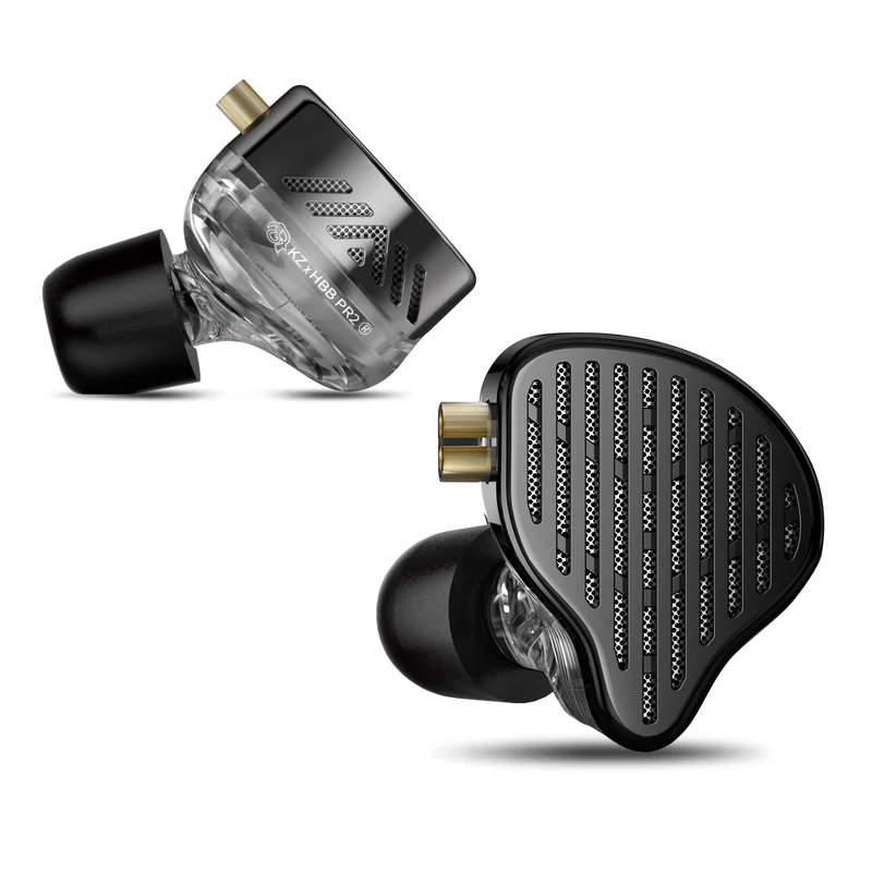 【KZ x HBB PR2】 Planar Magnetic In-Ear Monitor – 13.2mm Real Planar Driver, 7+7 N52 Magnet Array, Nano-Scale Silver-Plated Diaphragm, Alloy Die-Cast Shell, 0.75mm 2-Pin, Silver-Plated Cable, HD Mic