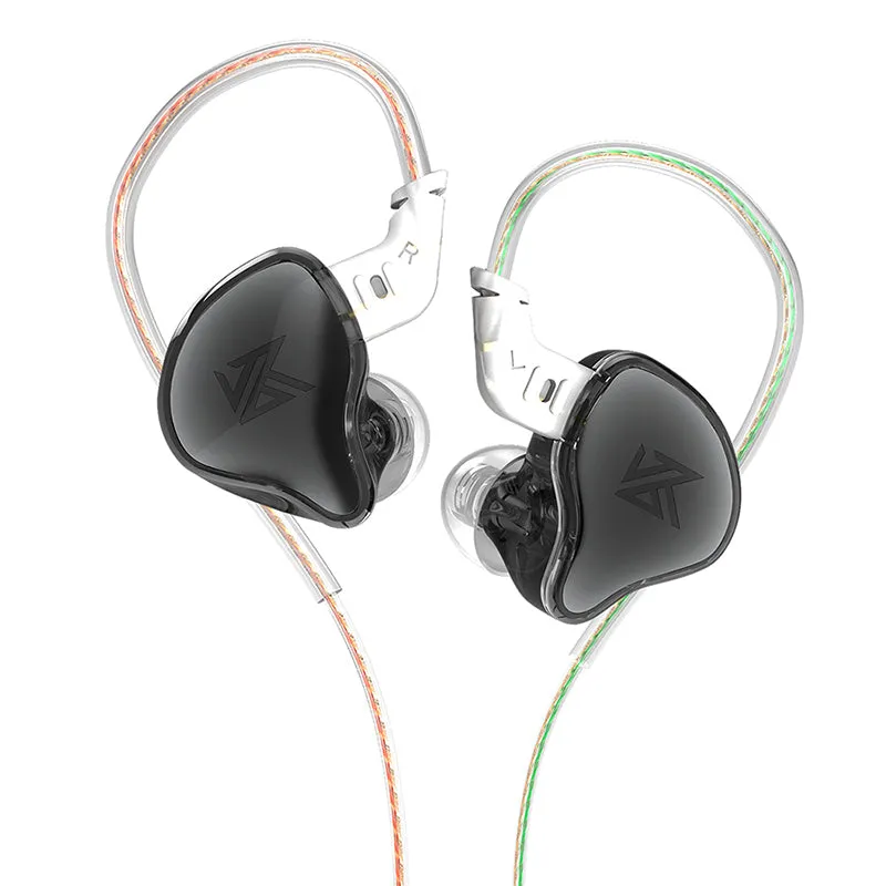 【KZ EDC——Clearance】 Monitor-Grade Dynamic Earphones – 10mm High-Resolution DD, PET Diamond-Like Diaphragm, 20Hz-40kHz, 3.5mm Gold-Plated,