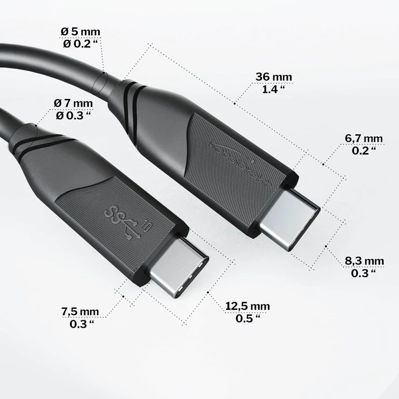 KabelDirekt USB-C-Kabel - USB 3.2, Power Delivery 3, schwarz