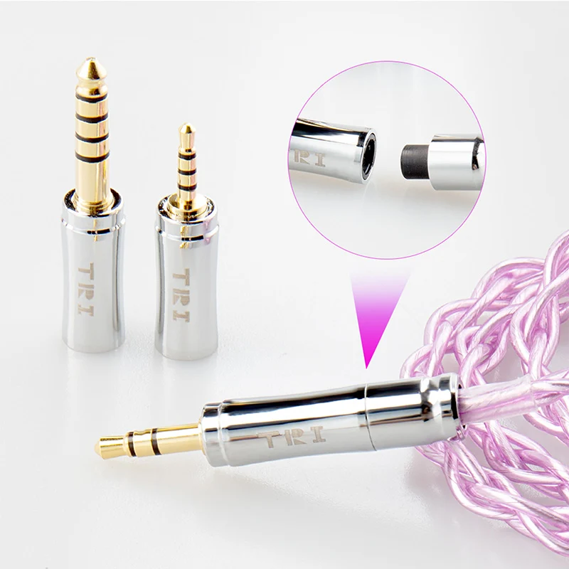【TRI ST8】 5N OFC mixed 4N silver-plated OFC detachable-Plug Upgrade Cable