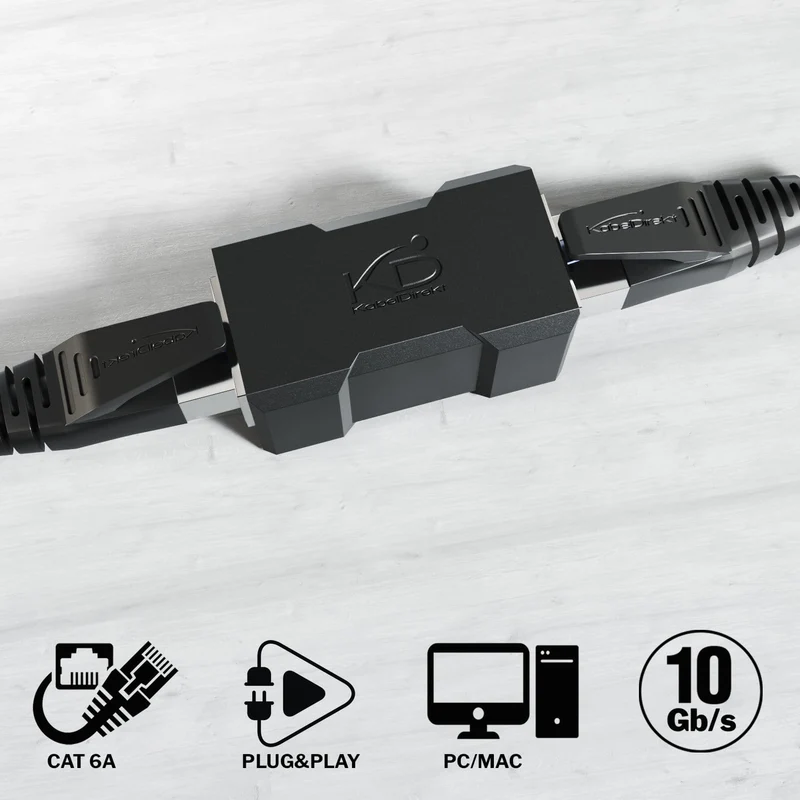 CAT 6a Netzwerkkupplungen, Ethernet, LAN & Patch Kupplungen, schwarz