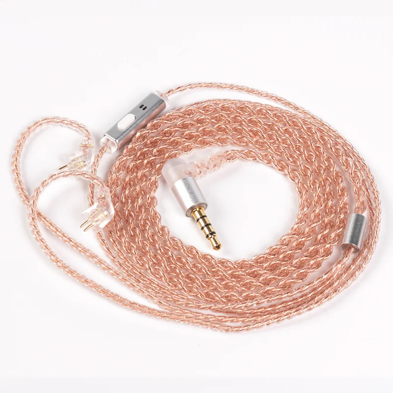 【KBEAR Reality】4 Strands 4N High-purity OFC Upgraded Cables 1.2m Long 3.5mm TFZ QDC MMCX 2PIN with mic, no mic