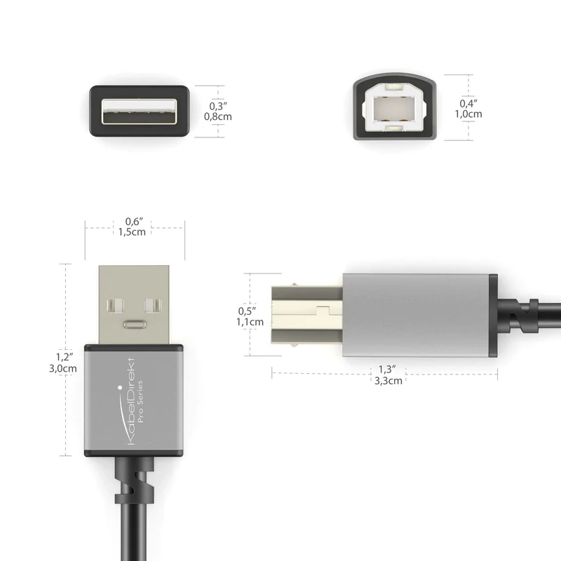 USB-Druckerkabel, USB 2.0, USB-B auf USB-A