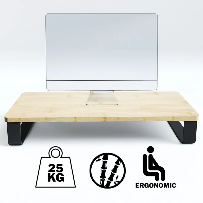 Monitorständer aus Bambus – Holztisch mit Metallbeinen von KD Essentials
