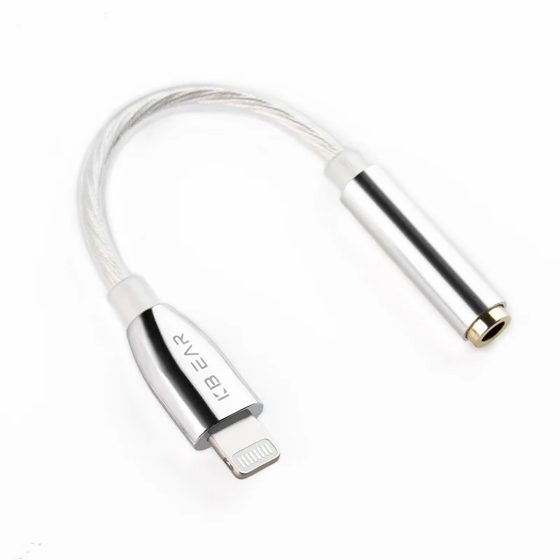 【KBEAR T1——Clearance】 Decoding Cable Electroplated high-gloss shell 4 cores of silver-plated OFC wire Thickened transparent PVC material 3.5MM headphone jack