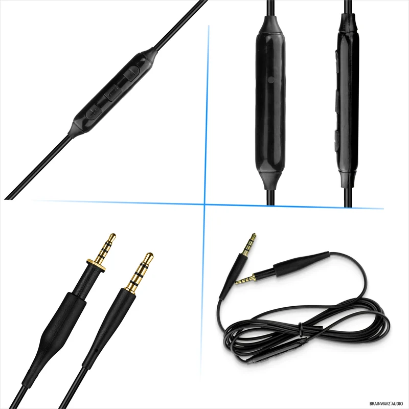 Kabel Audio Gantian Serasi dengan AKG K430 K450 K451 K452 K480 & Q460 – Alat Jauh Dalam Talian dengan Mikrofon, Kelantangan, Main/Jeda – 1.5m/60”