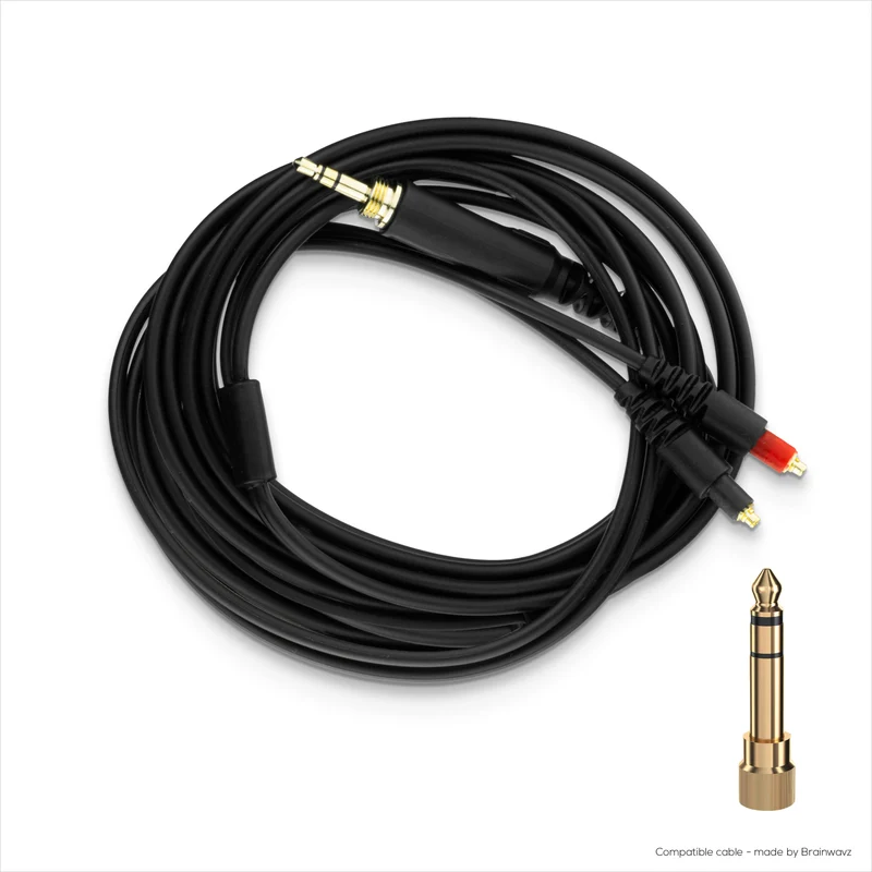 Ersatz-Audiokabel kompatibel mit Shure SRH1440, SRH1540, SRH1840 Headsets – MMCX auf 3.5 mm vergoldete Anschlüsse mit 6.5 mm Adapter