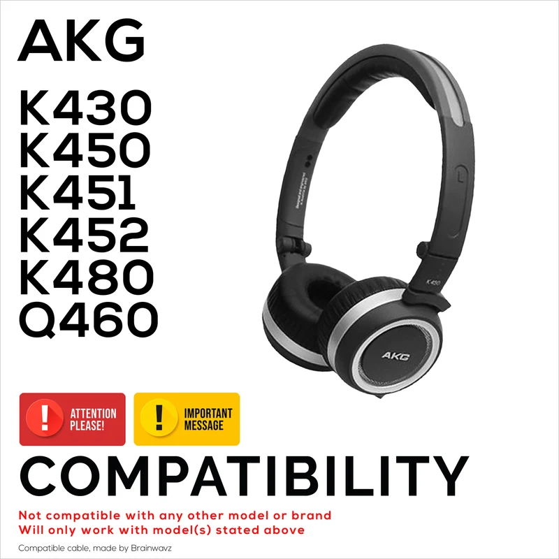 Kabel Audio Gantian Serasi dengan AKG K430 K450 K451 K452 K480 & Q460 – Alat Jauh Dalam Talian