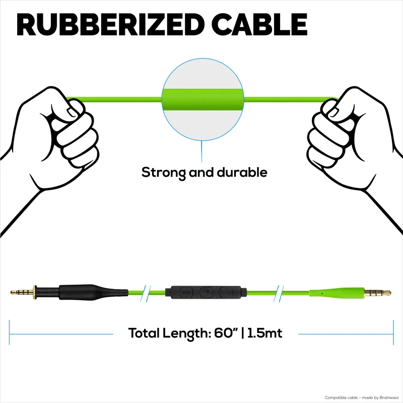 Kabel Audio Gantian Serasi dengan AKG K430 K450 K451 K452 K480 & Q460 – Alat Jauh Dalam Talian