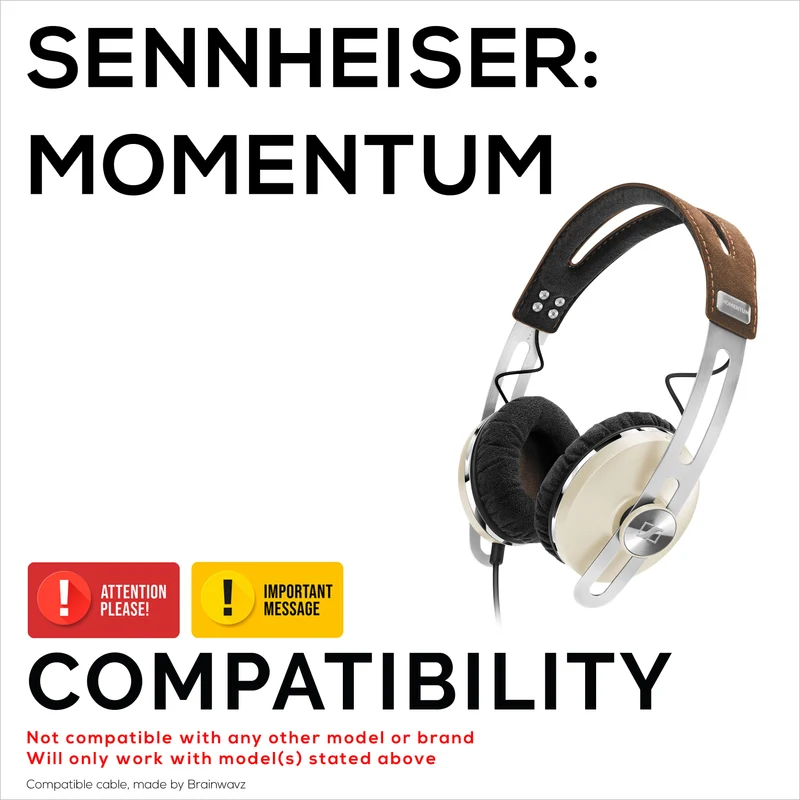 Symmetrisches Audiokabel, kompatibel mit Sennheiser Momentum-Kopfhörern – 2.5 mm Twist-Lock auf 4.4 mm TRRRS-symmetrische, vergoldete Stecker