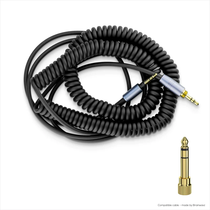 Gewickeltes Ersatz-Audiokabel, kompatibel mit Sony WH-1000XM5, 1000XM4, 1000XM3, 1000XM2, XB910N, CH700N, CH710N, MDR-XB950BT, XB950N1, 1000X