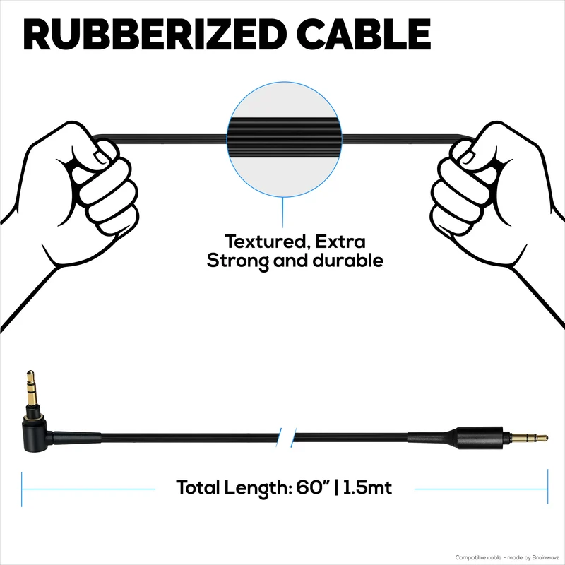 Kabel Audio Gantian Serasi dengan Sony MDR-1000X WH-1000XM5 WH-1000XM4 WH-1000XM3 MDR-1A WH-1000X MDR-XB950BT MDR-XB950N1 MDR-ZX770BN