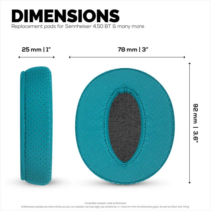 Ersatz-Ohrpolster mit Perforation für Sennheiser HD4.50BT, HD4.50BTNC, HD450BT, HD4.50SE, HD4.40BT, HD4.30G, HD4.20S, HD458BT, HD450, HD400S und HD 350BT – PU-Leder und Memory-Schaum
