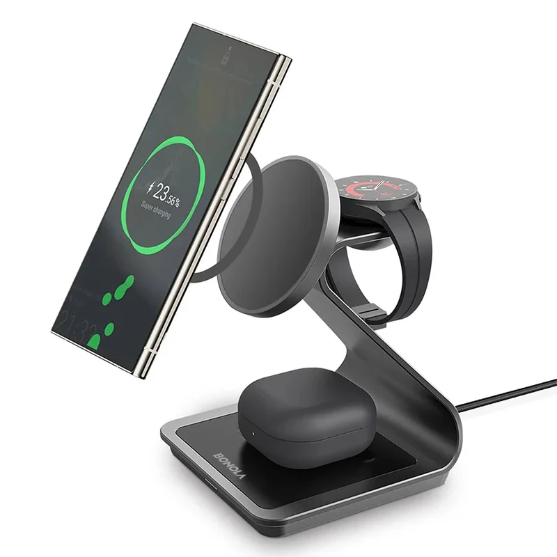 Bonola 3-in-1 Magnetische Wireless Ladestation – 25W Schnellladung für Samsung