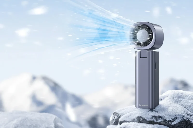 Baseus Tragbarer Handventilator – Wiederaufladbarer Mini-Fan mit LED-Display