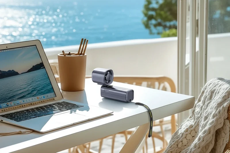 Baseus Tragbarer Handventilator – Wiederaufladbarer Mini-Fan mit LED-Display
