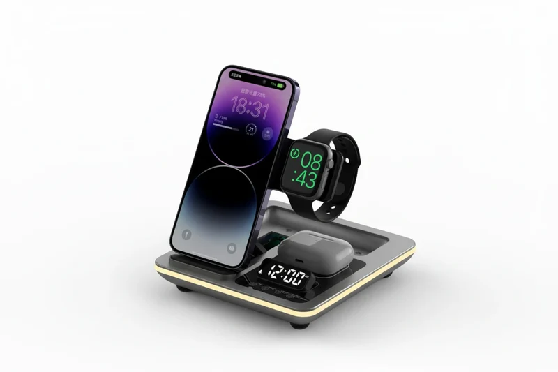 5-in-1 Kabellose Schnellladestation mit Warmlicht für Apple AirPods, iWatch & iPhone