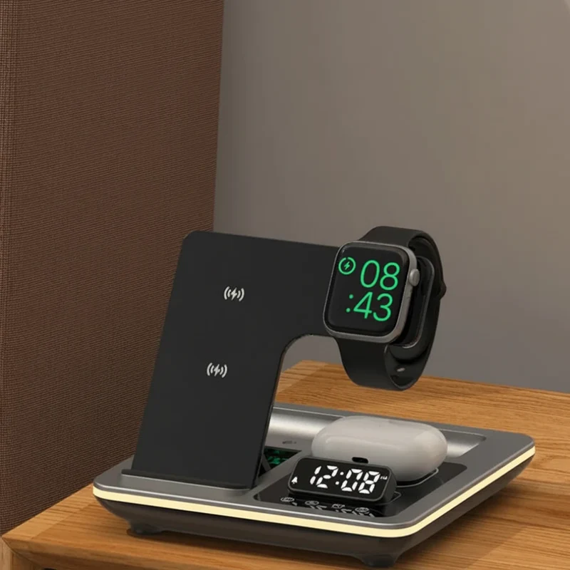 5-in-1 Kabellose Schnellladestation mit Warmlicht für Apple AirPods, iWatch & iPhone