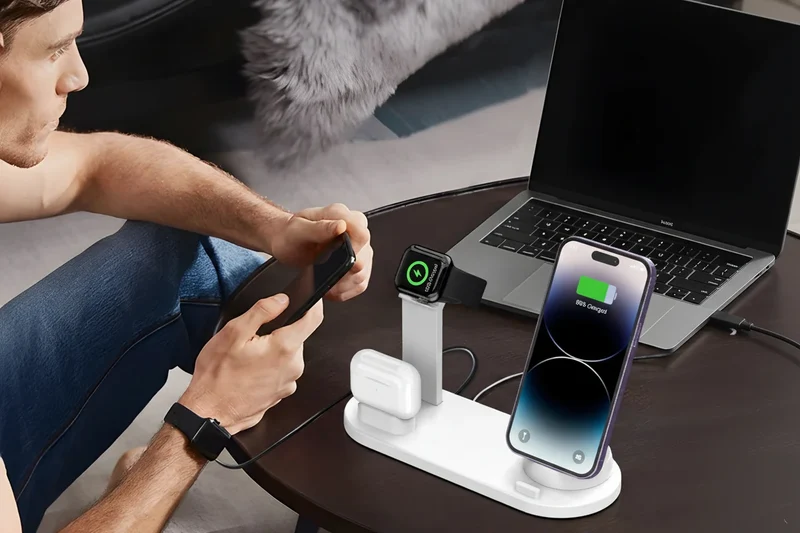 6-in-1 Wireless Ladestation 15W – Schnellladen für iPhone & AirPods