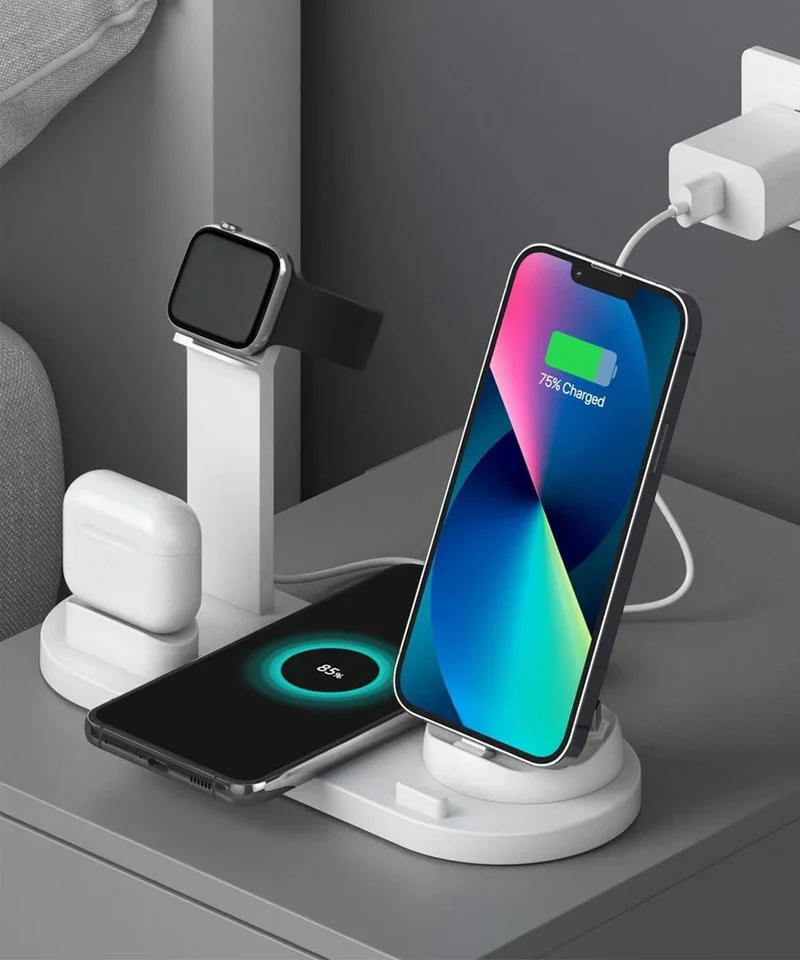 6-in-1 Wireless Ladestation 15W – Schnellladen für iPhone & AirPods