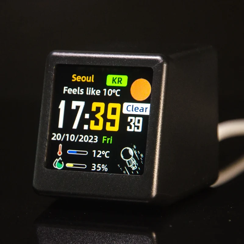 GeekMagic Ultra Smart WiFi Wetterstation & Smart Desk Clock mit GIF-Animation