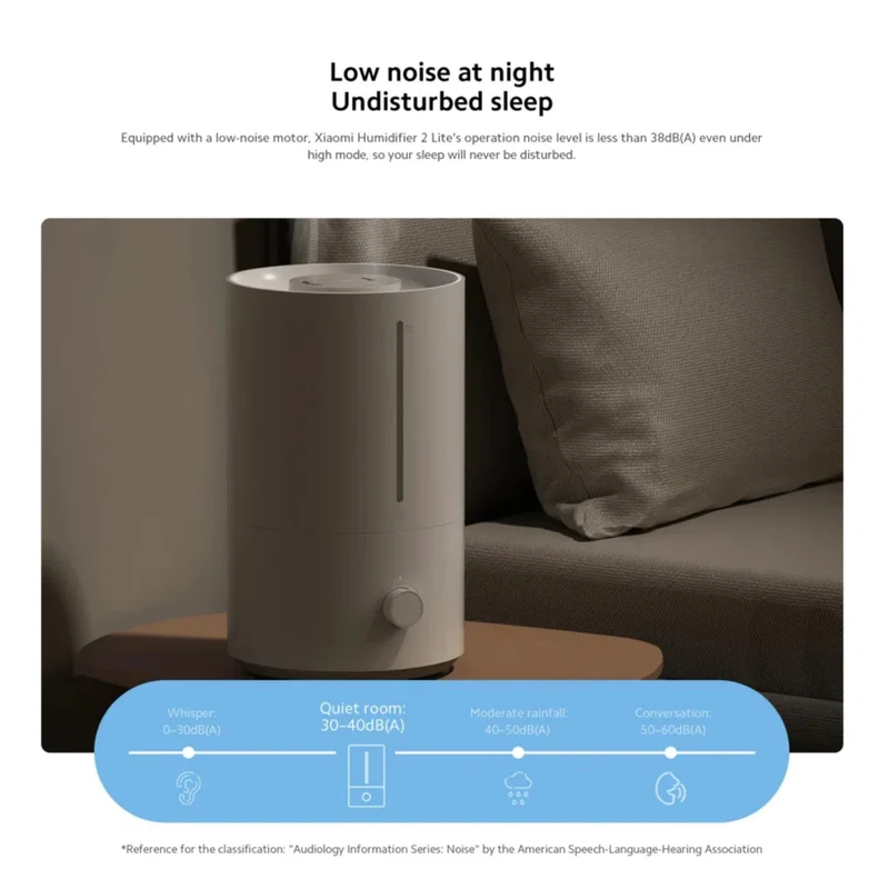 Xiaomi Humidifier 2 Lite – Ultraschall-Luftbefeuchter 4 L mit antibakteriellem Wassertank