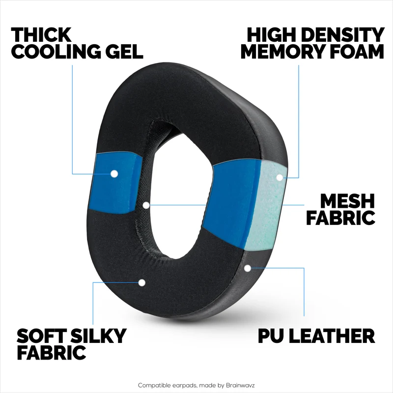 Hybrid-Ohrpolster für Turtle Beach Stealth 700 Gen 2 & Stealth 700 Gen 2 MAX Wireless. Kühlende Gel-Ohrpolster mit superweichem Stoff und dickem Memory-Schaum.