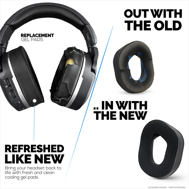 Hybrid-Ohrpolster für Turtle Beach Stealth 700 Gen 2 & Stealth 700 Gen 2 MAX Wireless. Kühlende Gel-Ohrpolster mit superweichem Stoff und dickem Memory-Schaum.