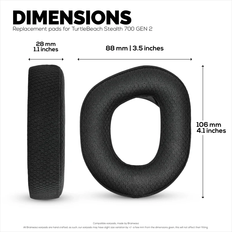 Ohrpolster aus atmungsaktivem Mesh-Gewebe für die kabellosen Headsets TurtleBeach Stealth 700 Gen 2 und Stealth 700 Gen 2 MAX, aus hochwertigem Memory-Schaum.