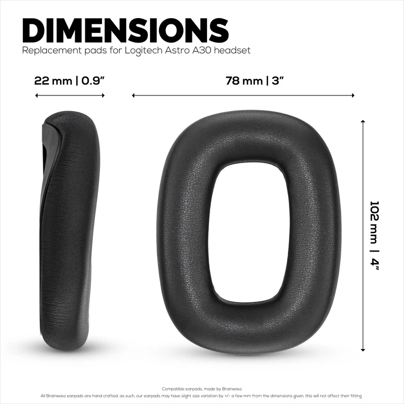 Ersatz-Ohrpolster für Logitech Astro A30 Headsets. Weiches PU-Leder mit hochwertigem Memory-Schaum für extra Komfort und Langlebigkeit.