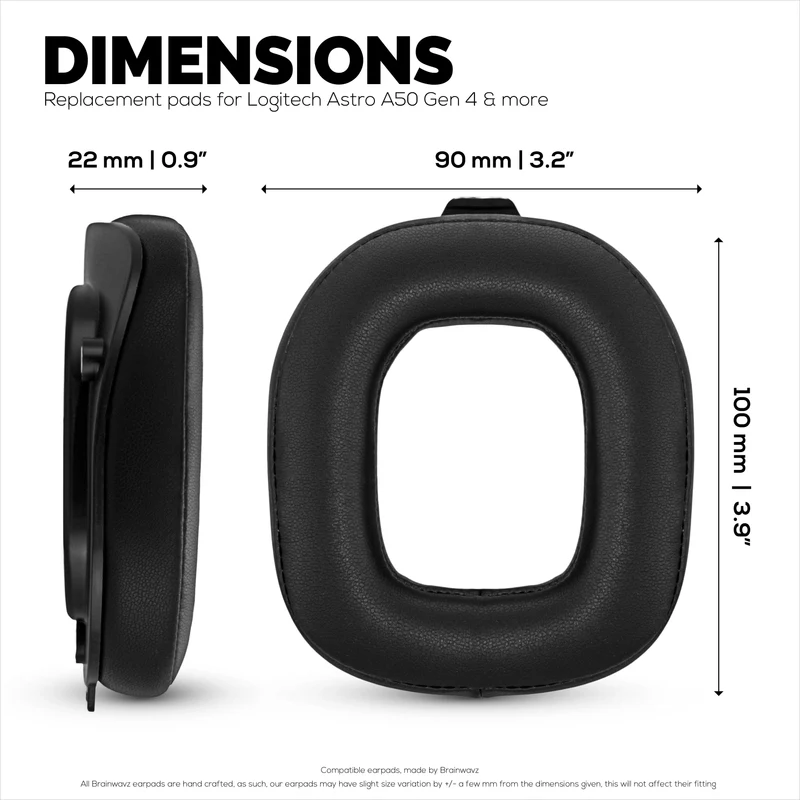 Pad Telinga Gantian untuk Fon Kepala Logitech Astro A50 GEN4, A50 GEN5 dan A50X. Kulit PU Lembut dengan Buih Memori Gred Tinggi