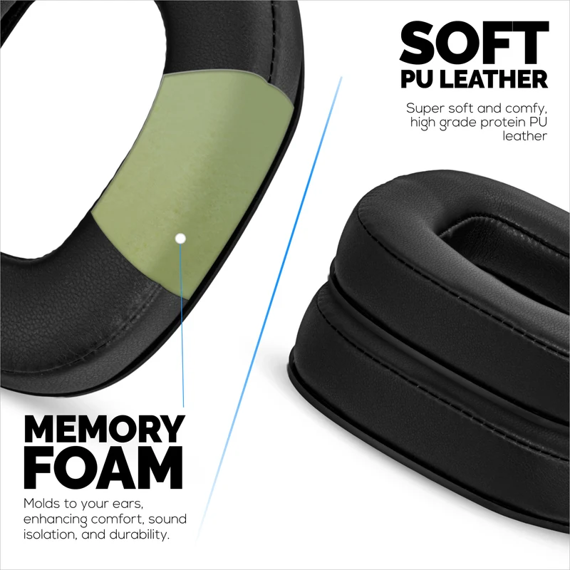 Pad Telinga Gantian untuk Fon Kepala Logitech Astro A50 GEN4, A50 GEN5 dan A50X. Kulit PU Lembut dengan Buih Memori Gred Tinggi