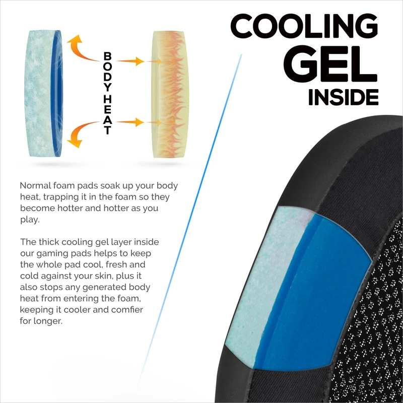 Pad Telinga Hibrid untuk Alat Dengar Logitech G933 G35 G930 G933S G935 G633 G633S G635 G533 G430 G431 G432 G433 & Banyak Lagi. Kusyen Permainan Gel Penyejuk
