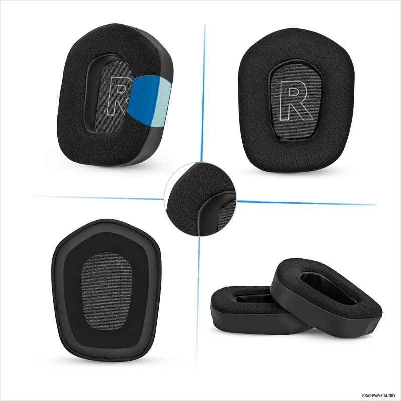 Pad Telinga Hibrid untuk Fon Kepala Logitech G733, G335 & G535, Gel Penyejuk, Fabrik Super Lembut & Buih Memori Lebih Tebal
