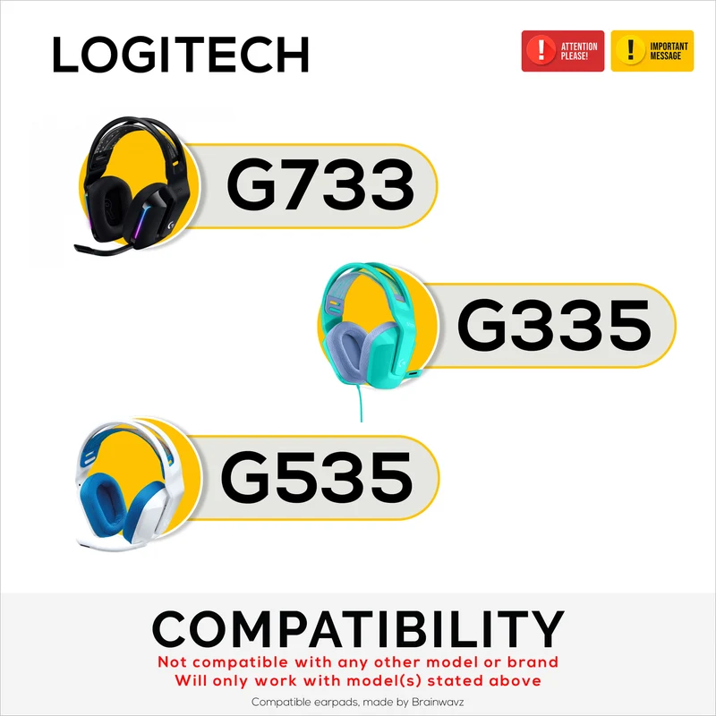 Ohrpolster aus atmungsaktivem Mesh-Gewebe für Logitech G733, G335 & G535 Headsets, aus hochwertigem Memory-Schaum