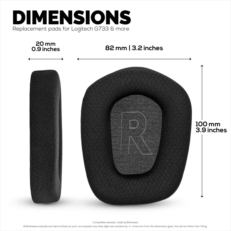 Ohrpolster aus atmungsaktivem Mesh-Gewebe für Logitech G733, G335 & G535 Headsets, aus hochwertigem Memory-Schaum