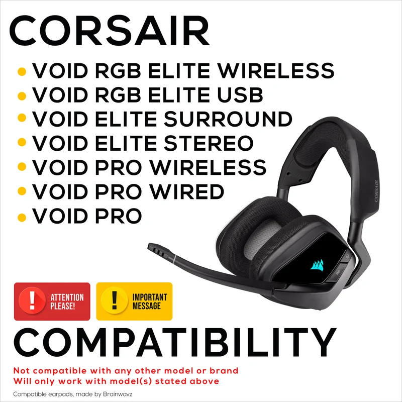 Hybrid-Ohrpolster für Corsair Void RGB Elite Wireless, RGB Elite USB und Elite Surround Headsets, Kühlgel, superweiches Material und dickerer Memory-Schaum