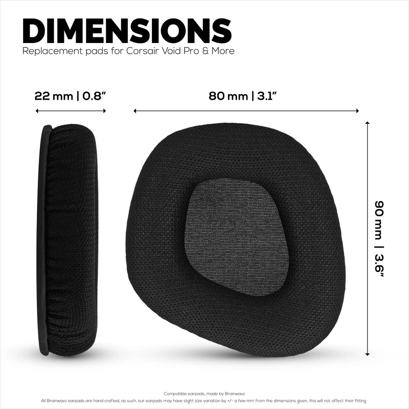 Pad Telinga Fabrik Mesh untuk Corsair Void RGB Elite Wireless, RGB Elite USB, Fon Kepala Elite Surround, Fabrik Mesh Bernafas & Buih Memori Gred Tinggi