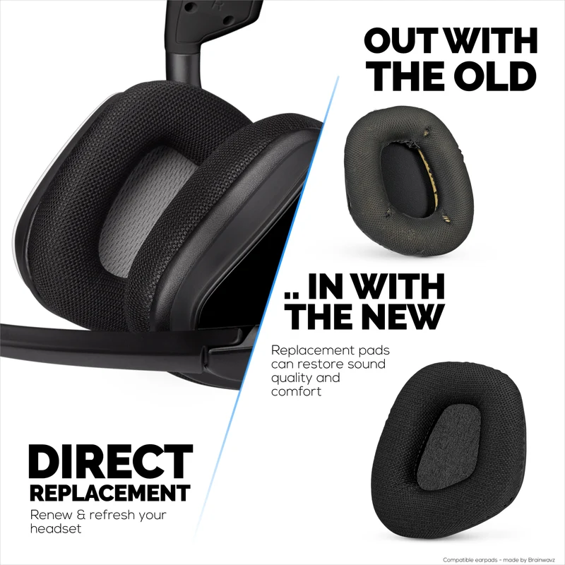 Pad Telinga Fabrik Mesh untuk Corsair Void RGB Elite Wireless, RGB Elite USB, Fon Kepala Elite Surround, Fabrik Mesh Bernafas & Buih Memori Gred Tinggi