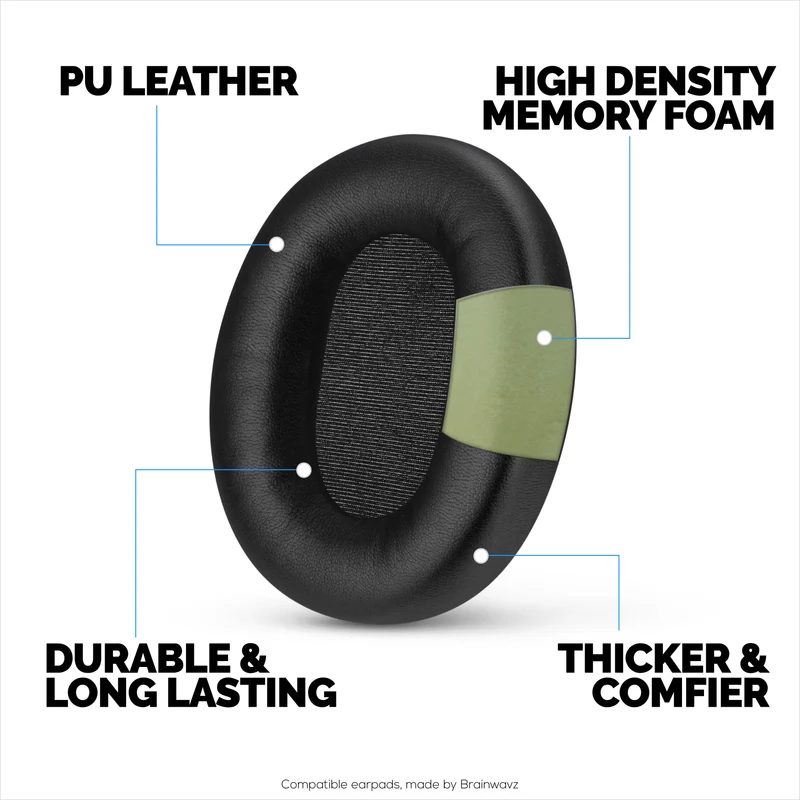 Pad Telinga Pengganti untuk Fon Kepala Skullcandy Crusher ANC 2. Kulit PU Lembut dengan Buih Memori Gred Tinggi untuk Keselesaan & Ketahanan Tambahan