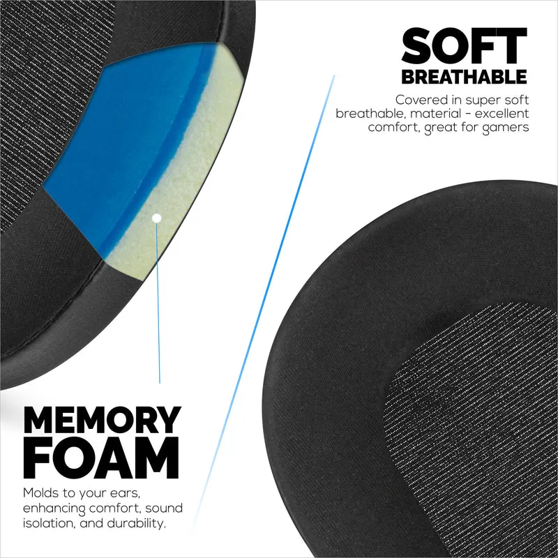 Pad Telinga Hibrid untuk Fon Kepala Sony WH-1000XM6 - Kusyen Permainan Gel Penyejuk dengan Fabrik Super Lembut & Buih Memori Tebal