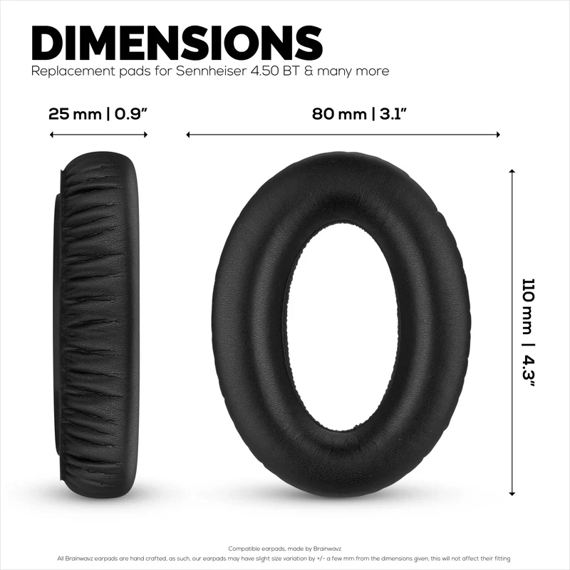 Ersatz-Ohrpolster für Sennheiser HD600, HD650, HD660S, HD525, HD535, HD545 und Massdrop HD58X, HD6XX Kopfhörer – Weiche Ohrpolster aus PU-Leder mit weichem Schaumstoff
